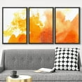 thumbnail image 2 of wall26 Framed Canvas Print Wall Art Set Yellow &amp; Orange Paint Splatter Explosion Abstract Shapes Illustrations Modern Art Bohemian Dramatic for Living Room, Bedroom, Office - 24"x36"x3, 2 of 5