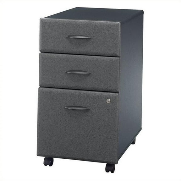 Scranton & Co 3 Drawer Mobile File Cabinet in Slate