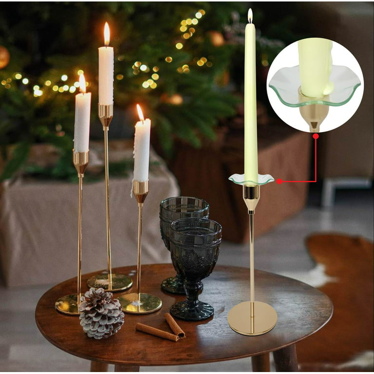 12 Pieces Scallop Glass Candle Bobeches, Candle Rings, Bobeches for  Candlestick Holders