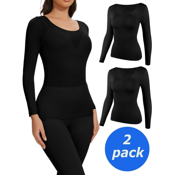 Anyfit Wear Women's Casual Long Sleeve Crew Neck Stretchy Slim Fit Basic Top T-Shirt