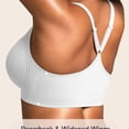 thumbnail image 4 of VISALY Women's Seamless Wireless Plunge Bra Front Closure with Metal Racerback Full Support Comfort Bralette Deep V Neck Racerback Wireless Push Up Bralettes Comfy No Underwire Bra White Xl, 4 of 8