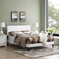 thumbnail image 4 of Modway Macie Queen Vinyl Platform Bed with Squared Tapered Legs in White, 4 of 6
