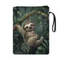 thumbnail image 2 of HELLHERO Sloth Tote Bags with Lightweight Polyester Zipper Pouch with Handle for Textbook Paperbacks School Supplies Book Carrying Case Washable Church Bag, 2 of 8