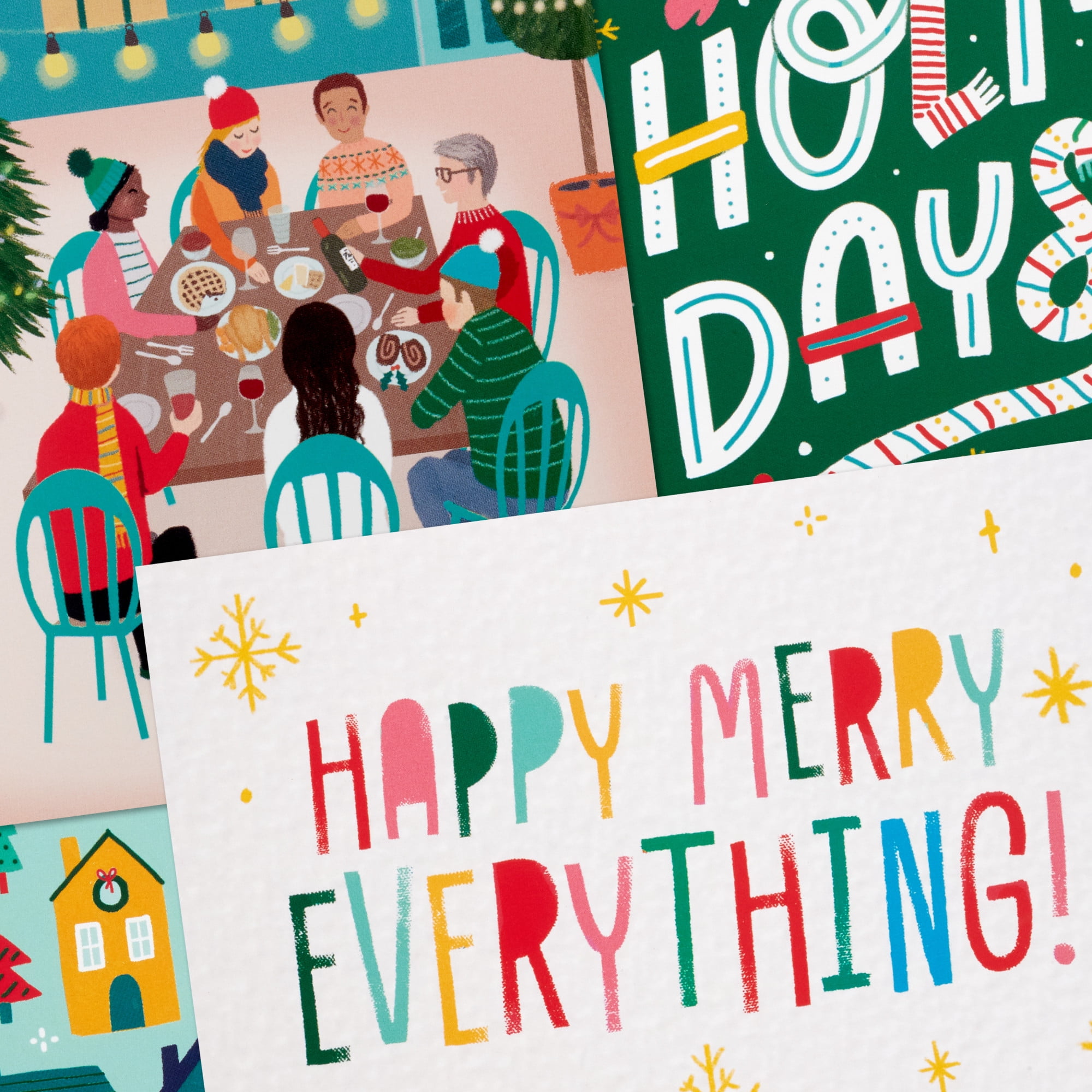 Hallmark Boxed Assorted Christmas Notes, Bright and Cheery (Pack of 20 Cards with Envelopes)