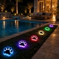 thumbnail image 5 of Solar Powered Paw Print Path Light, Waterproof Outdoor Paw Shaped Decorative LED Lamp, Warm White Colorful Garden Light, Lawn Ornament for Garden Patio Yard, 5 of 6