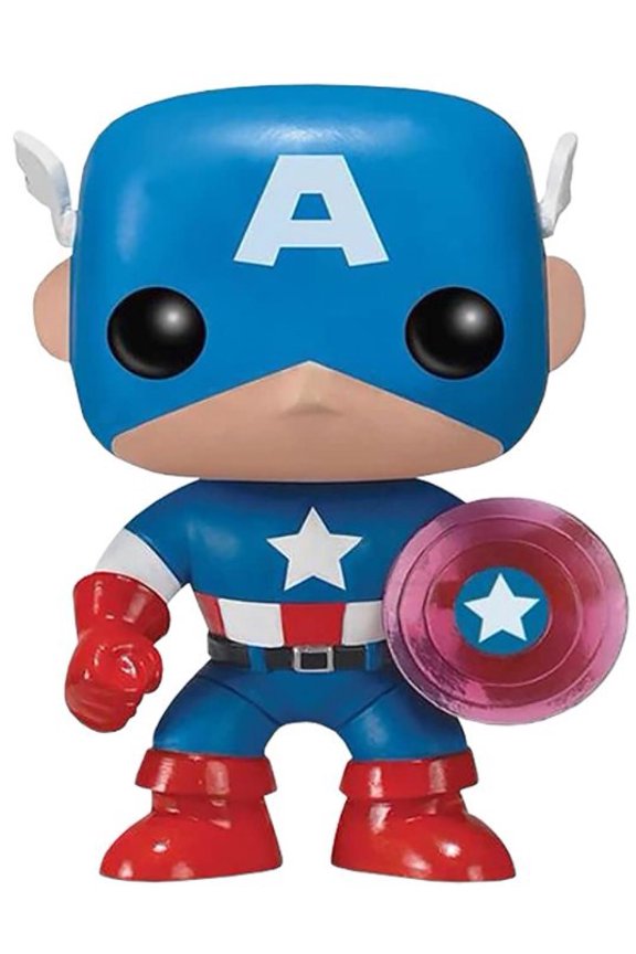 POP! Marvel Captain America Vinyl Bobble Head (Translucent Shield, 75th Anniversary, No Packaging)