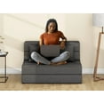 thumbnail image 3 of Folding Sofa Bed Twin Size Foldable Couch Bed Convertible Living Room Furniture, Dark Gray, 3 of 6
