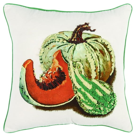 Rizzy Home Gourds/Pumpkins 20" x 20" Cotton Duck Pillow Cover-Multi-Color
