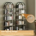 thumbnail image 1 of 5-Tier Arched Bookshelf, 71 Inch Tall, Modern Open Bookcase with Metal Frame – Freestanding Display Rack, Plant Stand for Living Room, Bedroom, Home Office – Set of 2 – Multi-Box Shipment, 1 of 7
