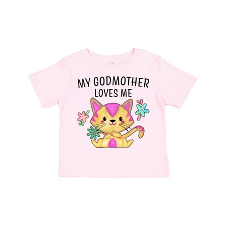 

Inktastic My Godmother Loves Me with Cute Kitten and Flowers Gift Toddler Boy or Toddler Girl T-Shirt