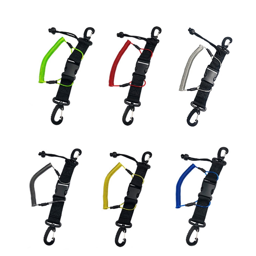 Scuba Retractable Lanyard Scuba Diving Camera Keep Diving Anti Lost Spring Coil Lanyard Safety Emergency Tool With Quick Release Orange Rope Camera Strap Dive Light Holder