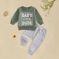 thumbnail image 2 of HFHAPW Toddler Boy Fall Winter Clothes Letter Print Long Sleeve Pullover Sweatshirts + Joggers Pants Outfits Set 0 6 12 18 Months 2T 3T 4T 5T 6T 7T 8T 9T(Green,3-6 M), 2 of 7