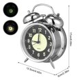 thumbnail image 7 of 4 inches Twin Bell Super Loud Alarm Clock Battery Operated with Nightlight for Heavy Sleepers, Silver, 7 of 7