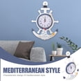 thumbnail image 2 of EeaseMX Anchor Clock Beach Sea Theme Náutica Ship Wheel Timone volante Decoración Wall Hanging Decoration, 2 of 7