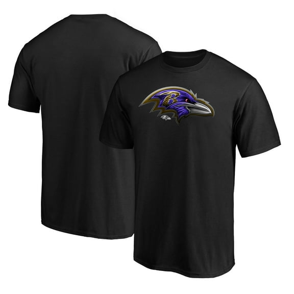 Men's Black Baltimore Ravens Midnight Mascot Team Logo T-Shirt