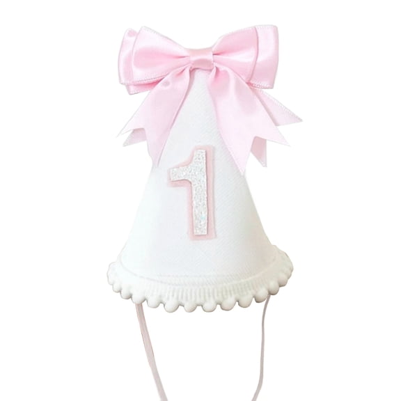 Lovely Fabric Hat for Baby Birthdays with Bowknot Detail Party Supplies Role Playing Props Birthday Hat