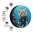 thumbnail image 4 of Wukai Underwater Diving Cat Print Spare Tire Cover for RV Trailer,Waterproof PVC Faux Leather Wheel Cover Fit for Truck,Trailer,RV,SUV,Camper and Most Vehicle-16 inch, 4 of 6