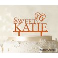 thumbnail image 1 of Personalized Birthday Cake Topper Glitter Orange Cake Topper Color Option Available 5-7 Inches Wide, 1 of 1