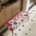 thumbnail image 3 of XYZCANDO Anti-Dust Bench Covers, Candy Cane Cheer Polyester Spandex Elastic Edge Dining Bench Covers for Living Room Home, 3 of 9