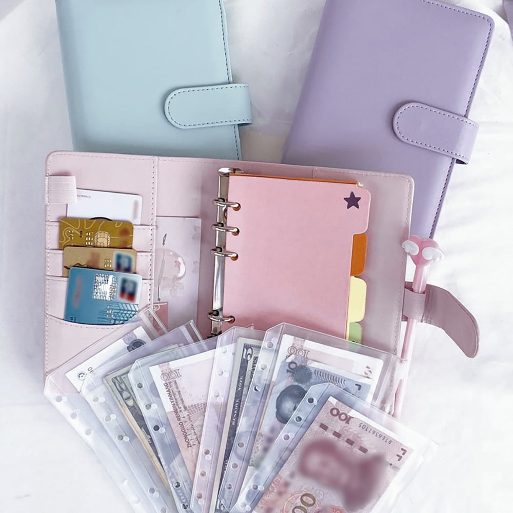 Budget Planner Organizer Budget Money Envelopes Expense Tracking Budget Envelopes for Cash Currency 28 Pcs A6 PU Leather Binder Budget Cash Envelopes System with Retractable Metal Ballpoint Pen 