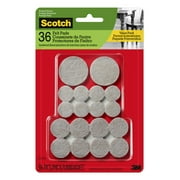 Scotch Felt Pads, Round, Assorted Sizes, Beige, 36 Pads, Hardwood, Tile, Laminate Floor Protection