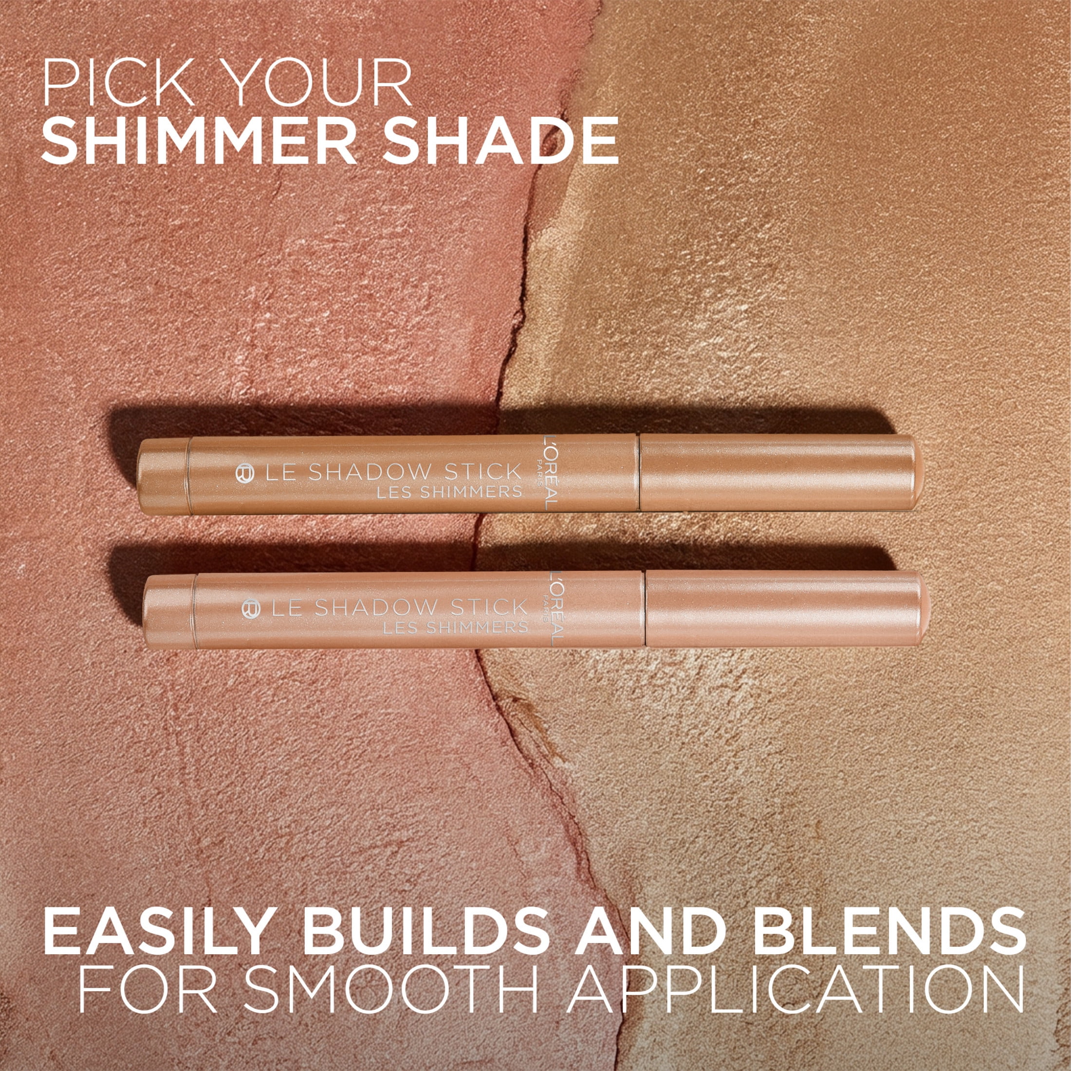 L'Oreal Paris Paradise Le Shadow Shimmer Eyeshadow Stick, Blendable & Buildable, Nude Lights 0.05 oz