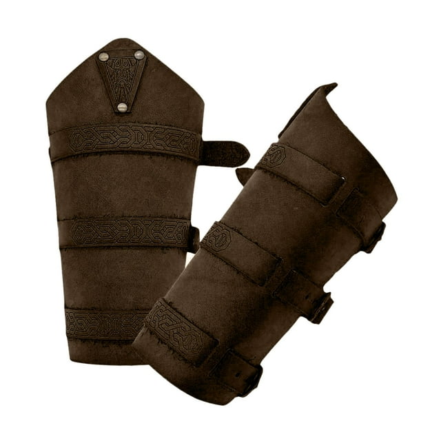 2x muñequeras para brazo, muñequera de cuero PU, accesorios Vintage para disfraz de adulto, muñequera, protectores de brazo para fiestas temáticas, Café Salvador Brazaletes