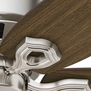 Hunter 42 inch Indoor Ceiling Fan with LED Lights - Ceiling Fan with Pull Chain, For Bedroom, Living Room, or Kitchen, Low Profile Mount, No Remote, 5 Blades - Builder 51092, Brushed Nickel