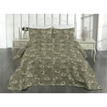 thumbnail image 2 of Ambesonne Daisy Quilted Coverlet 3 Pcs, Retro Garden Bloom Chamomile, Queen Size, Sage Green Eggshell and Taupe, 2 of 4