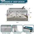 thumbnail image 4 of EastVita 8 Inch Stainless Steel Cat Litter Box, Open Top High Sided, Dark Gray, 4 of 8