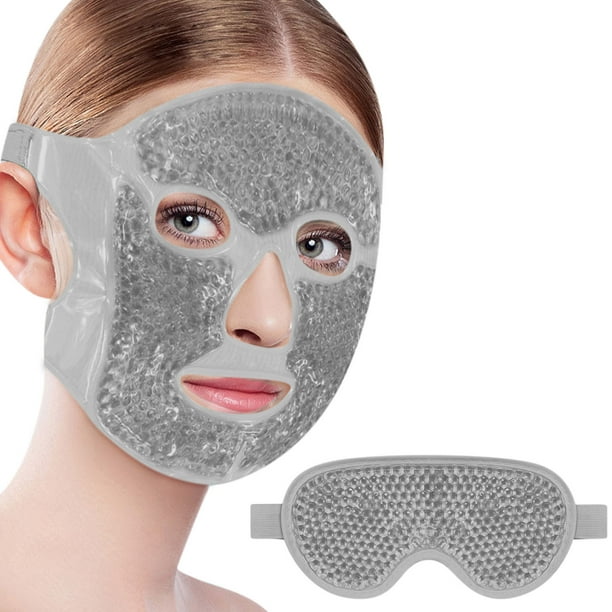 Xihbxyly Ventas hoy Mascarilla de hielo para ojos y cara fría, reducida, ojeras, reutilizable, gel frío y caliente, adecuada para mujeres, mascarilla facial de spa para dormir, 60 ml