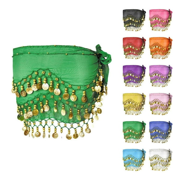 IQOGKRN Belly Dance Hip Scarf elly Dance Skirt Sequin Tassel Skirt Wrap Sparkly Tinsel Fringe Skirts with Sequins Black One Size