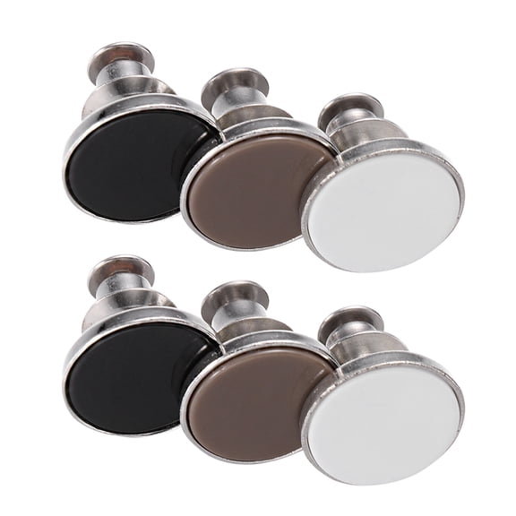 Tersarium 6PCS Jeans Button DIY Clothing Accessories Sturdy Jeans Buttons Hand Sewing Nailing Button Multi-purpose Tack Buttons for Mall Store Home White Black Coffee