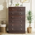 thumbnail image 5 of Tcbosik 40.5" Tall Dresser with 7 Storage Drawers for Bedroom, Chest of Drawers for Closet, Entryway, Living Room, Brown, 5 of 9