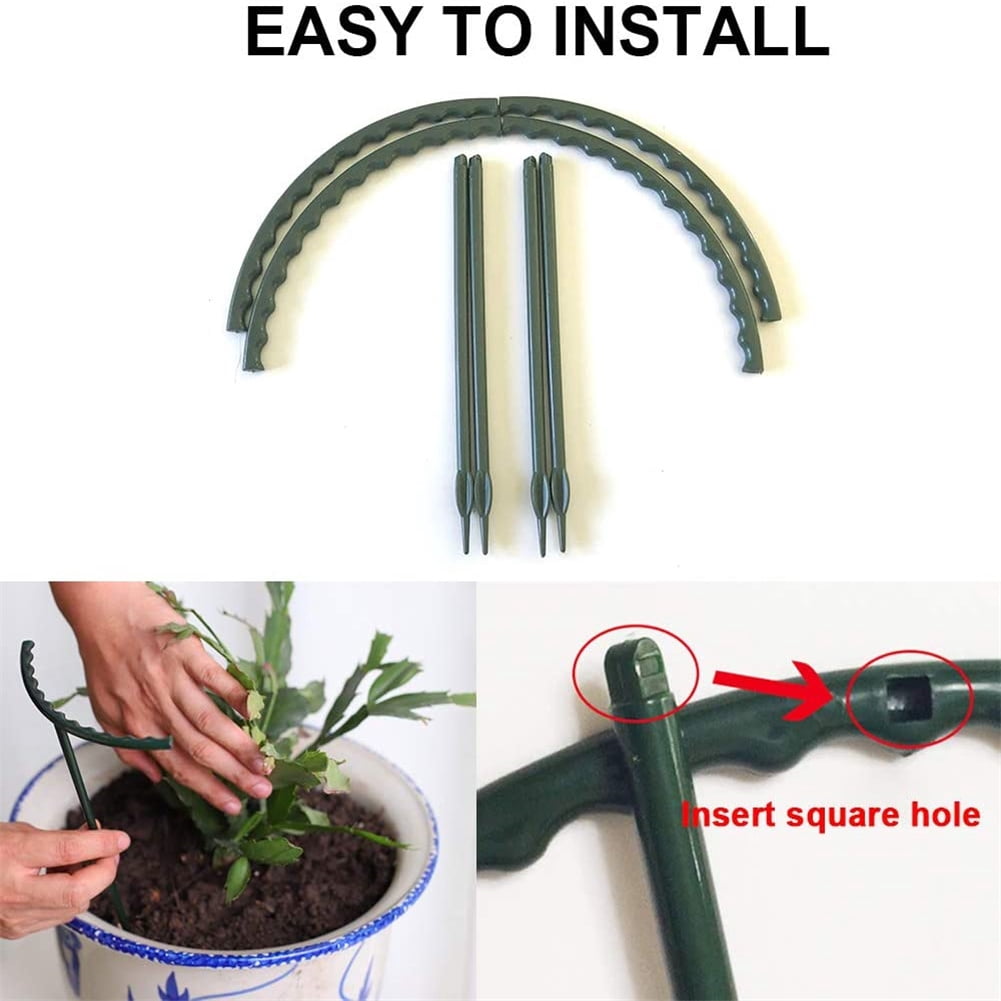 M optimized 6pcs Plant Support Ring Metal Half Round Plant Stakes For Flowers Vegetables Indoor Leaf Plants (14.5 X 15.0 Cm)