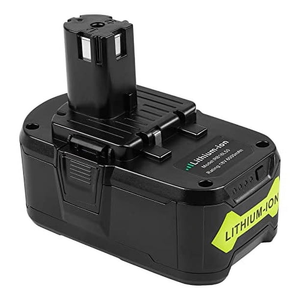 Reemplazo de 6.0Ah para Ryobi 18V Battery y Combo de Cargador Dual de Química Compatible con Ryobi Oneplus 18V Battery RB18L25 RB18L50 P108 P107 P104 P780(1Battery+1Charger)