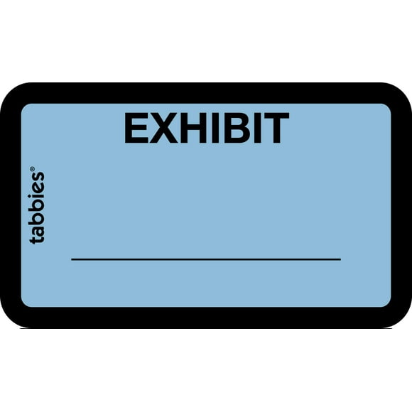Tabbies TAB58091 Legal Exhibit Labels- Exhibit-1.63 in. x 1 in.-252-PK- Blue
