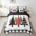 thumbnail image 2 of jejeloiu Marry Christmas Bedding Comforter Set 7 Pieces,Red Xmas Pine Full Bedding Set,Happy New Year Fitted Sheet Flat Sheet,Super Cozy Bedroom Decor Reversible, 2 of 8