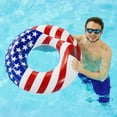 thumbnail image 4 of Swimline 36" Inflatable American Flag Swimming Pool & Lake Tube Float (16 Pack), 4 of 5