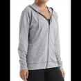 thumbnail image 3 of Sudadera con Capucha y Cremallera de Punto Flameado para Mujer, Camiseta Texturizada con Cremallera para Mujer Gris M, 3 of 8