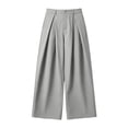 thumbnail image 7 of Solid Dress Slacks Baeitkot Women's Winter Fashion Casual Solid Color Button Zipper Pleated Loose Suit Pants, 7 of 7