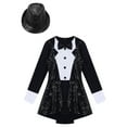 thumbnail image 5 of Yruioon Kids Halloween Circus Outfits Sequins Dance Leotard Dress Girls Ballet Latin Jazz Performance Black 10, 5 of 7