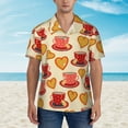 thumbnail image 4 of Easygdp Cups of Tea Men's Hawaiian Shirts Print Lapel Short Sleeve for Beach, vacation, party, casual occasions - Small, 4 of 9