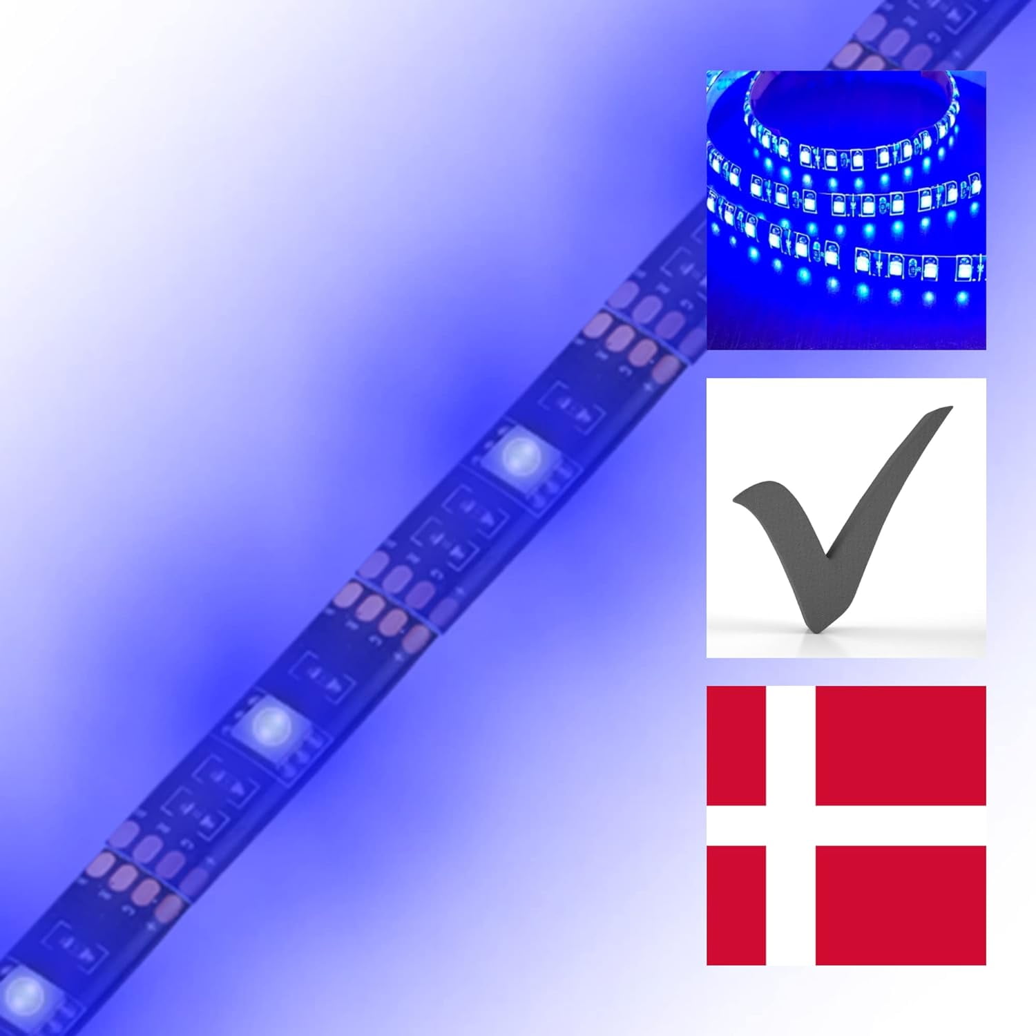USB LED Light Strip by FLOATING GRIP - Mood Lighting Accent & Gamer Decor for Game Rooms - Fits on Playstation or Xbox - Adhesive Strips, Easy Installation & Removal (0.5 Meter, Blue) 0.5 Meter Blue
