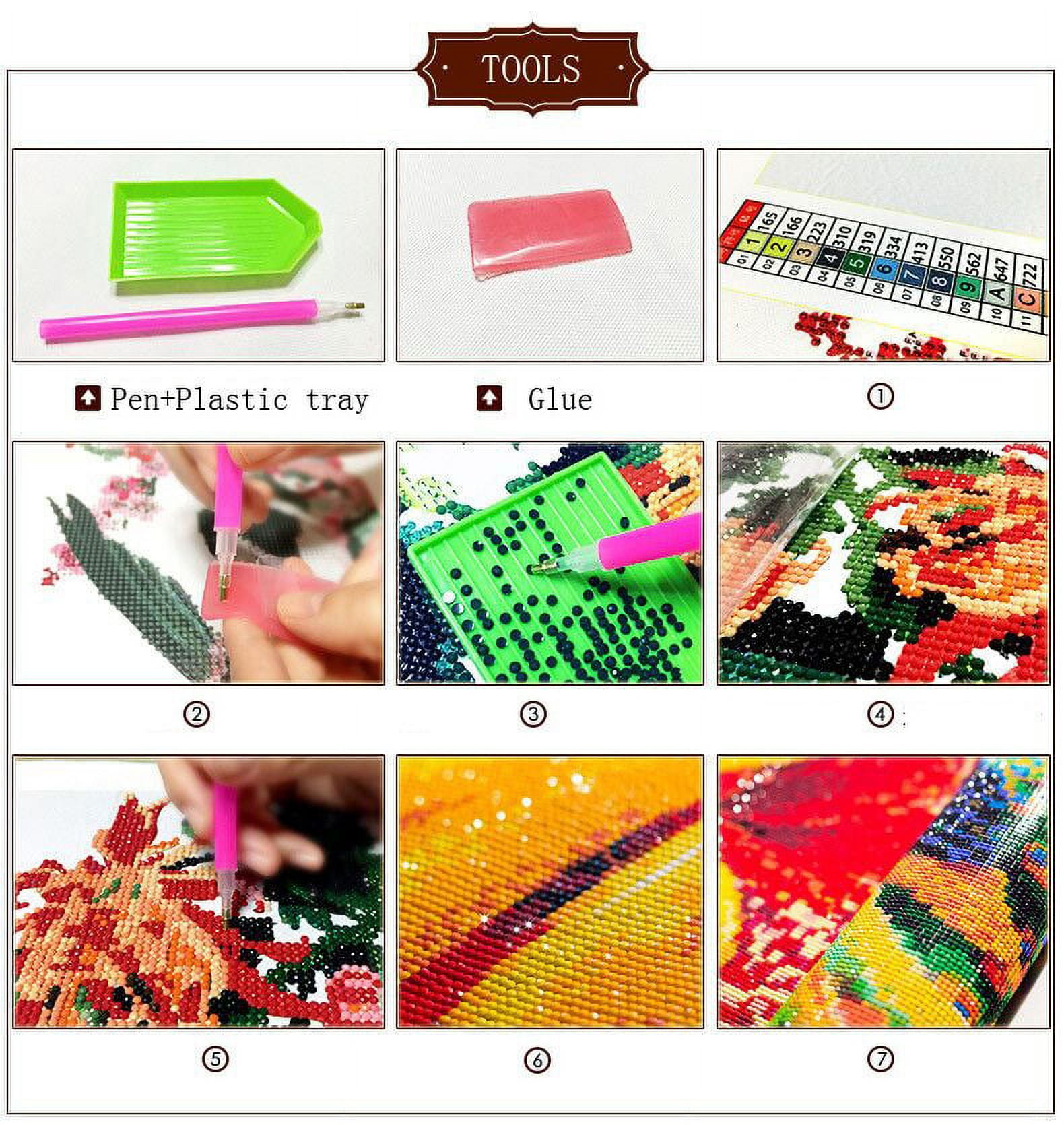 Diamond Painting Kits,5D Diamond Art with Accessories & Tools, Gem Art Painting with Diamond, Wall Painting for Home Wall Decor 12 x 16inch A25