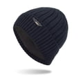 thumbnail image 2 of Mens Plush Lined Winter Beanie Sport Style Solid Striped Warm Hat Soft Outdoor Knitted Cap for Couples in Cold Weather, 2 of 5