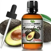 Mayan's Secret Organic Avocado Oil For Hair Skin Face & Nails - Natural Dry Skin Moisturizer, Collagen Boosting Anti Aging - Dry Scalp Treatment Anti Dandruff Hair Growth Oil- 4oz