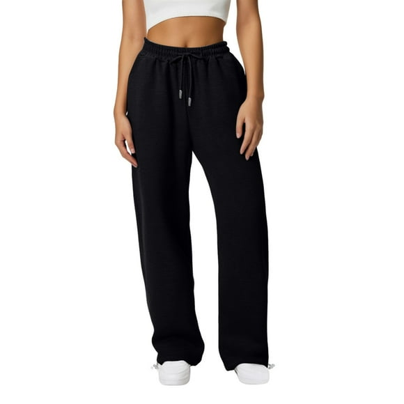 Women Baggy Pants Straight Leg Sweatpants With Pockets Low Rise Pants