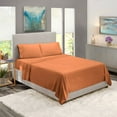 thumbnail image 5 of Clara Clark Twin XL Size Bed Sheets Set - Deep Pocket College Dorm 3 Piece Sheet Set - Hotel Luxury Soft Double Brushed Microfiber, Rust Orange, 5 of 7
