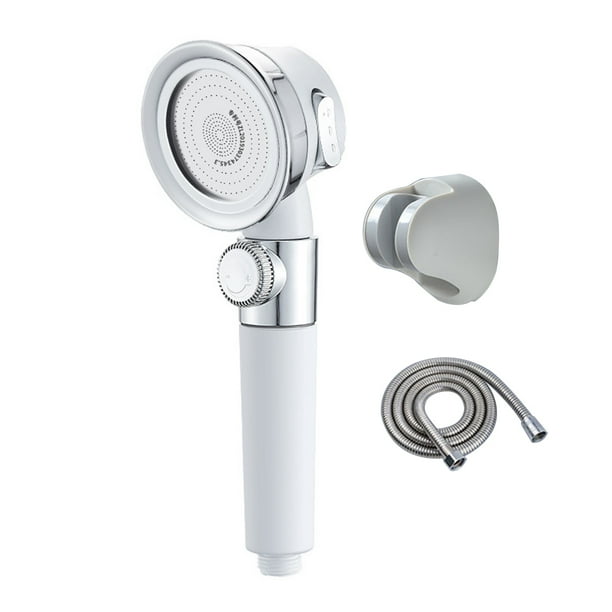 FLhrweasw Cabezal Ducha ABS Perforado para Baño Con 3 Accesorios Interruptor Ajustable (A)